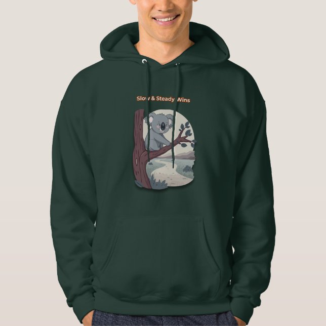 **"Slow & Steady Wins – Motivational Cute Koala "* Hoodie (Vorderseite)