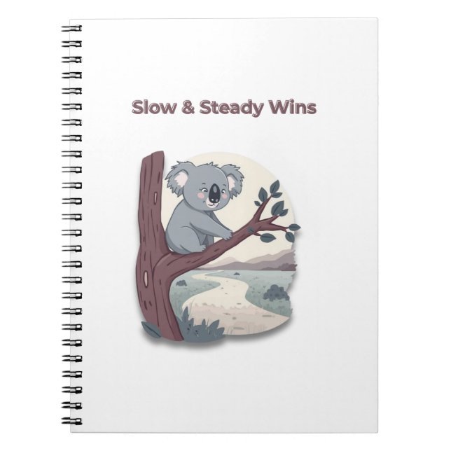 **"Slow & Steady Wins – Motivational Cute Koala "* Notizblock (Vorderseite)