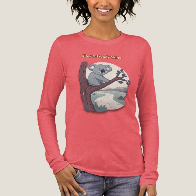 **"Slow & Steady Wins – Motivational Cute Koala "* Tri-Blend Shirt (Vorderseite)