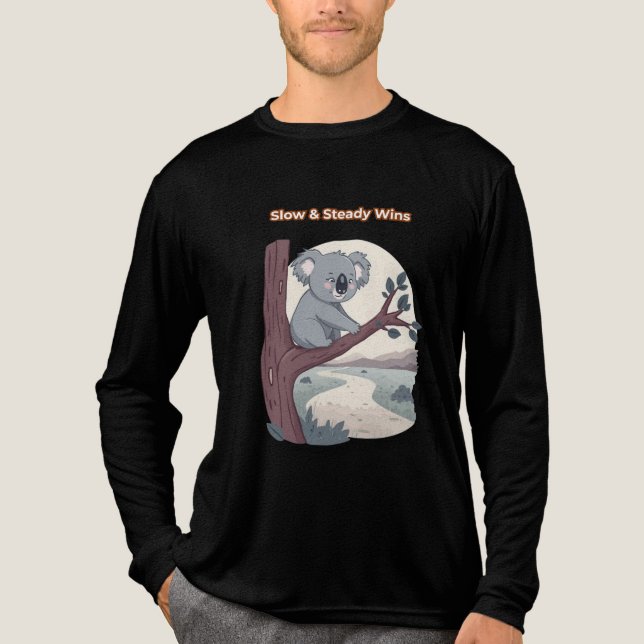 **"Slow & Steady Wins – Motivational Cute Koala "* Tri-Blend Shirt (Vorderseite)