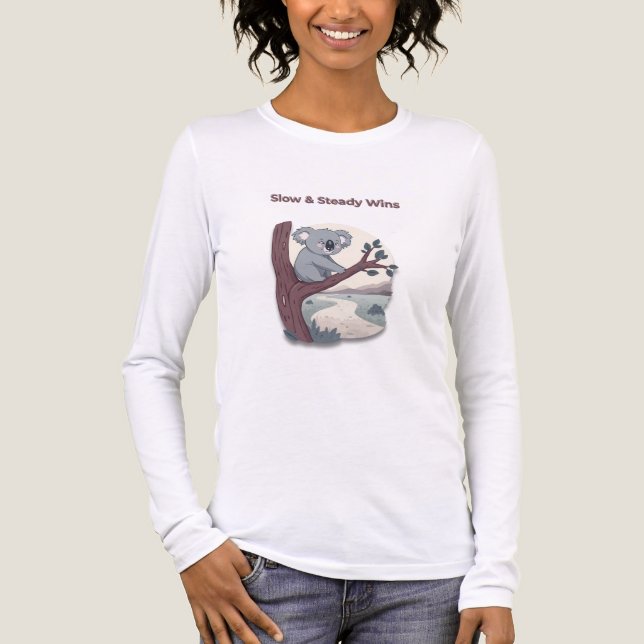 **"Slow & Steady Wins – Motivational Cute Koala "* Tri-Blend Shirt (Vorderseite)