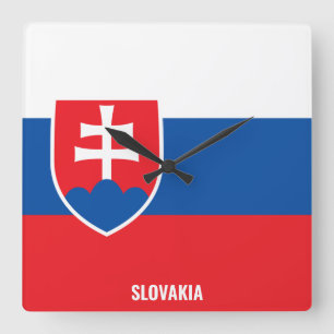 Slowakei Flag Dazzzing Patriotic Quadratische Wanduhr