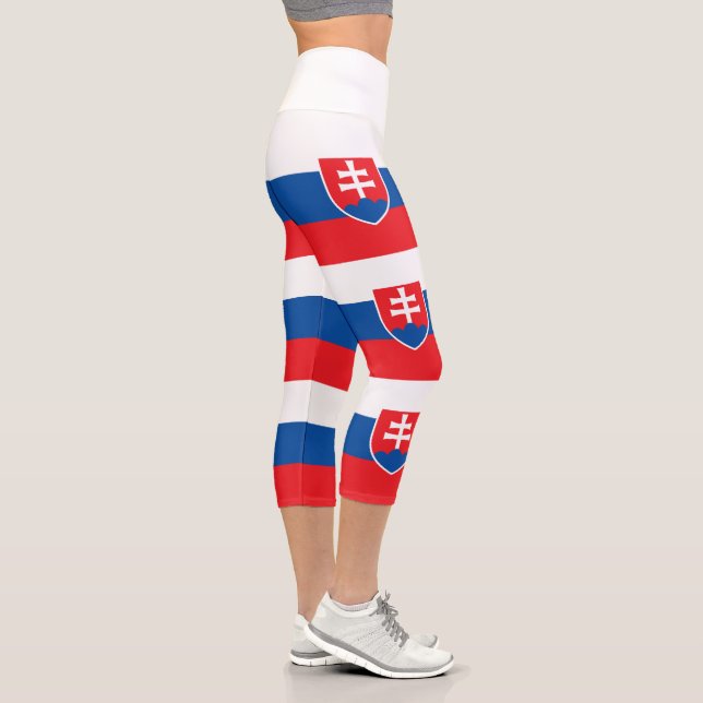 Slowakei-Flagge Capri Leggings (Rechts)