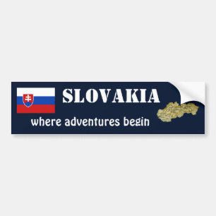 Slowakei-Flagge + Karte Aufkleber Autoaufkleber