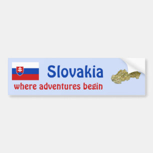 Slowakei-Flagge + Karte Aufkleber Autoaufkleber