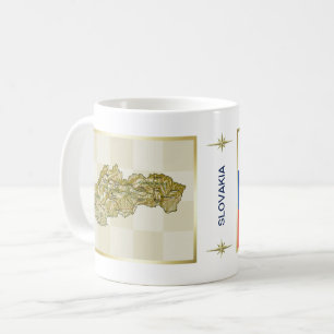 Slowakei-Flagge + Karte Tasse