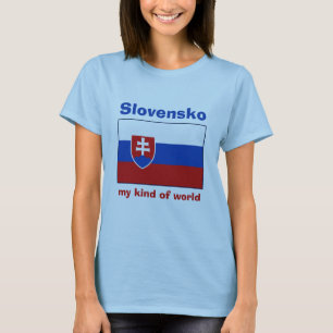 Slowakei-Flagge + Karte + Text T-Shirt