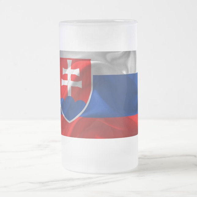 Slowakei-Flagge Mattglas Bierglas (Mittel)