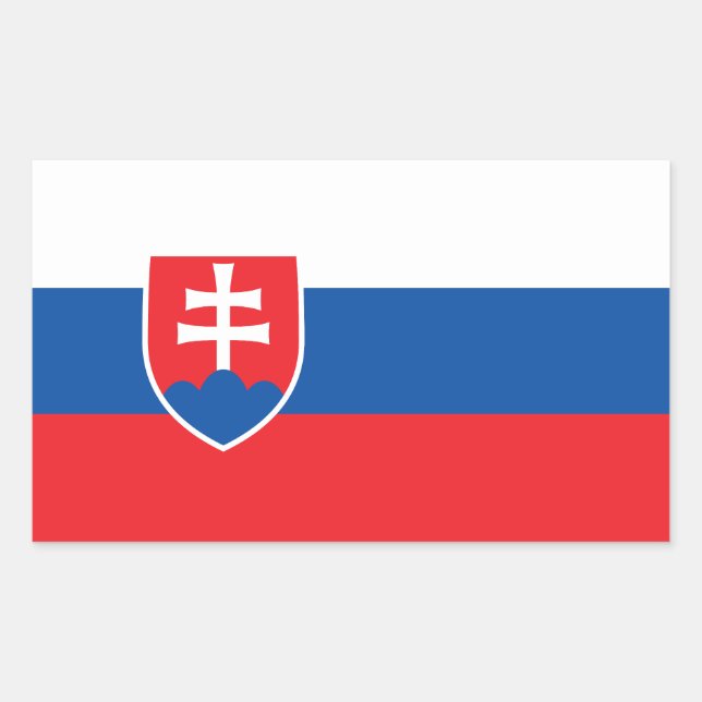 Slowakei-Flagge Rechteckiger Aufkleber (Vorderseite)