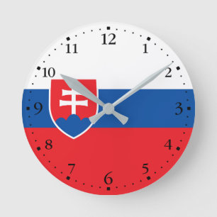 Slowakei-Flagge Runde Wanduhr