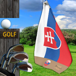 Slowakei Flagge - Slowakei mit Monogramm Golfhandt Golfhandtuch