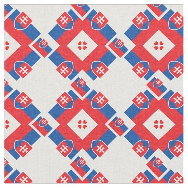Slowakei Flagge & Slowakei Trendy Fabric Mode Stoff (Nahaufnahme)