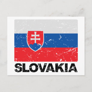 Slowakei-Flagge Vintage Postkarte