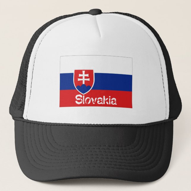 Slowakei-Flaggenhut Truckerkappe (Vorderseite)