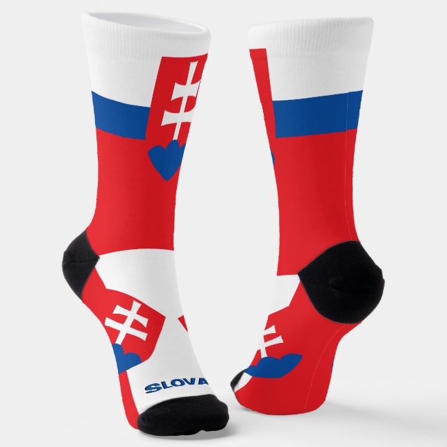 Slowakei Flaggenpatriotisch, Nachhaltige Slowakei Socken (Gewinkelt)
