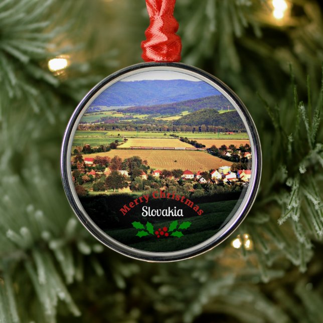 Slowakei, frohe Weihnachten, Ornament Aus Metall (Baum)