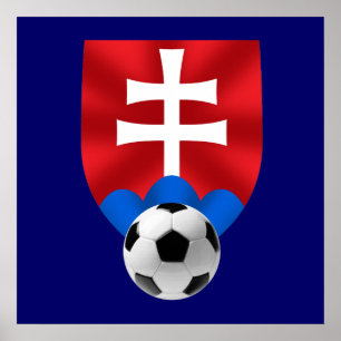 Slowakei-Fußball-Emblem für Slowaken weltweit Poster