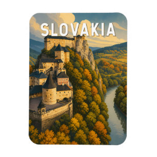 Slowakei Illustration Reise Kunst Vintage Magnet
