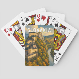 Slowakei Illustration Reise Kunst Vintage Spielkarten
