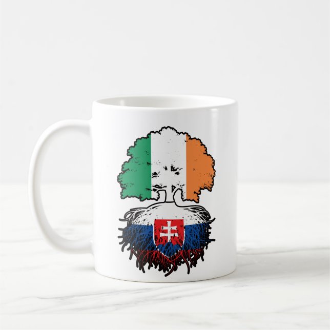 Slowakei - Irish Ireland Tree Roots Flag Kaffeetasse (Links)