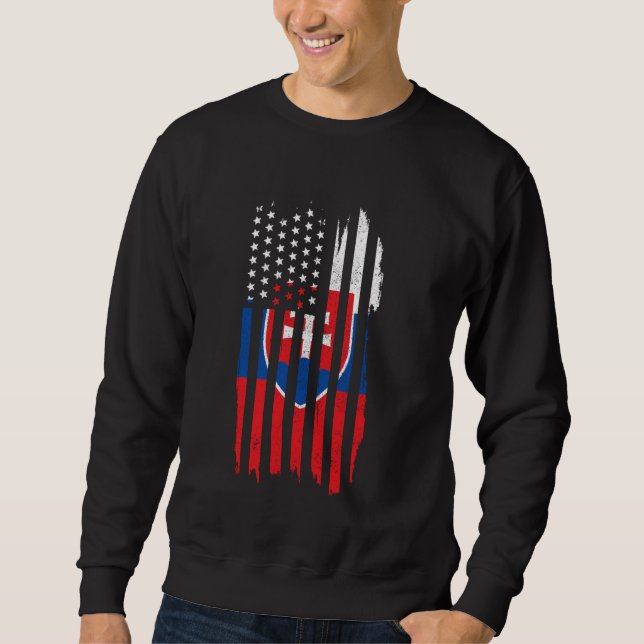 Slowakei Pride slowakische amerikanische Flagge Ro Sweatshirt (Vorderseite)