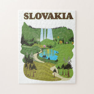 Slowakei-Reiseplakat im Vintage-Stil. Puzzle