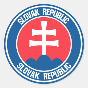 Slowakei-RundEmblem Runder Aufkleber