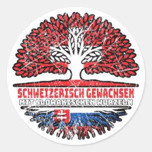 Slowakei Schweizer Baum Wurzel Runder Aufkleber