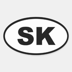 Slowakei SK European Ovaler Aufkleber