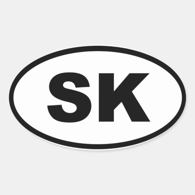 Slowakei SK European Ovaler Aufkleber (Vorderseite)