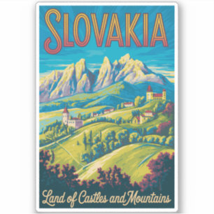 Slowakei Skyline Illustration Reise Kunst Vintage Aufkleber