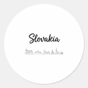 Slowakei Skyline Reise Urlaub Outfits Runder Aufkleber