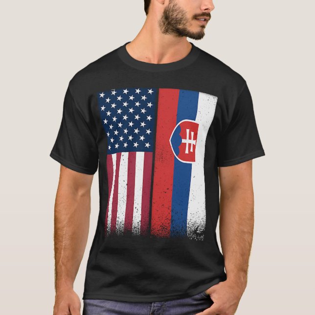 Slowakei Slowakische Flagge Prof. USA Slowakei T-Shirt (Vorderseite)