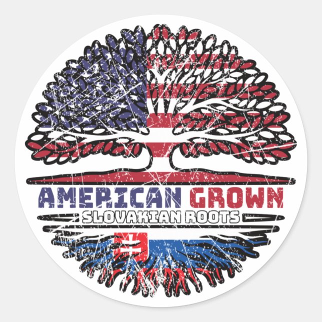 Slowakei Slowakische Republik USA USA Vereinigte S Runder Aufkleber (Vorderseite)