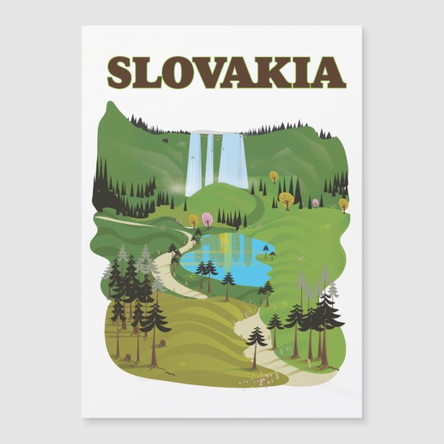 Slowakei Vintages Reiseplakat. Magnetkarte (Vorderseite)