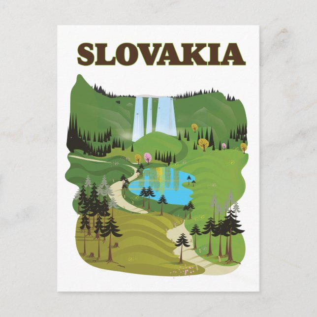 Slowakei Vintages Reiseplakat. Postkarte (Vorderseite)