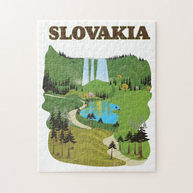 Slowakei Vintages Reiseplakat. Puzzle (Vertikal)