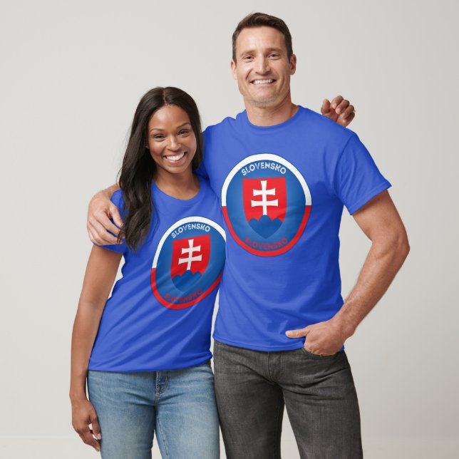 Slowakei Wappen Kreisform  T-Shirt (Unisex)