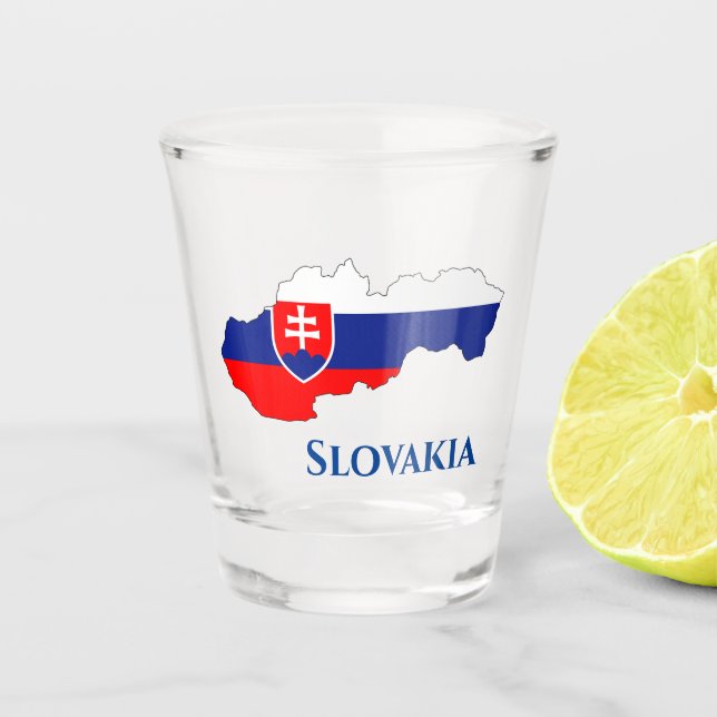 Slowakische Flag-Karte Schnapsglas (Vorderseite)