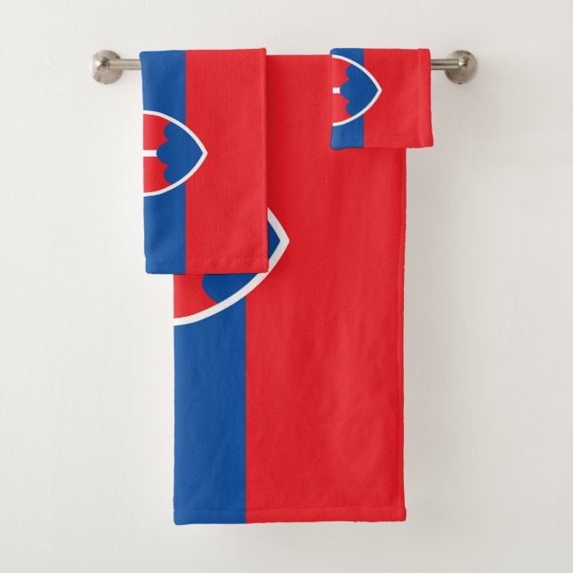 Slowakische Flagge Badhandtuch Set (Insitu)