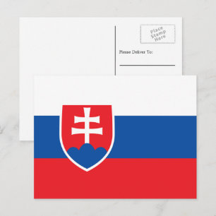 Slowakische Flagge, Flagge der Slowakei Postkarte