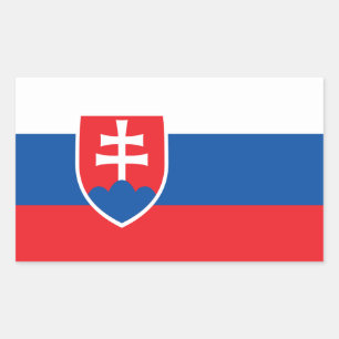 Slowakische Flagge, Flagge der Slowakei Rechteckiger Aufkleber