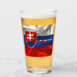Slowakische Flagge  Glas