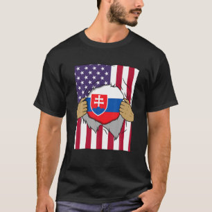 Slowakische Flagge Inside Me Zuhause Pride Slowaki T-Shirt