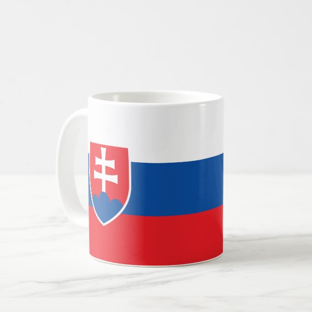 slowakische Flagge Kaffeetasse (Vorderseite Links)