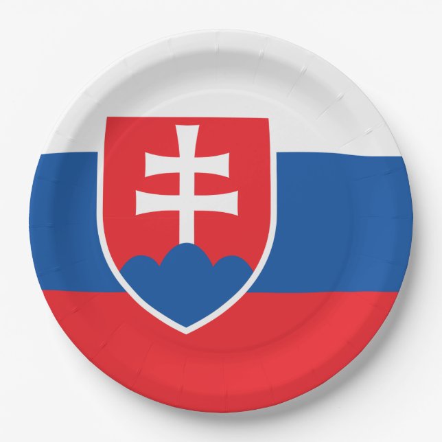slowakische Flagge Pappteller (Vorderseite)