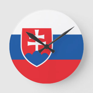 Slowakische Flagge Runde Wanduhr