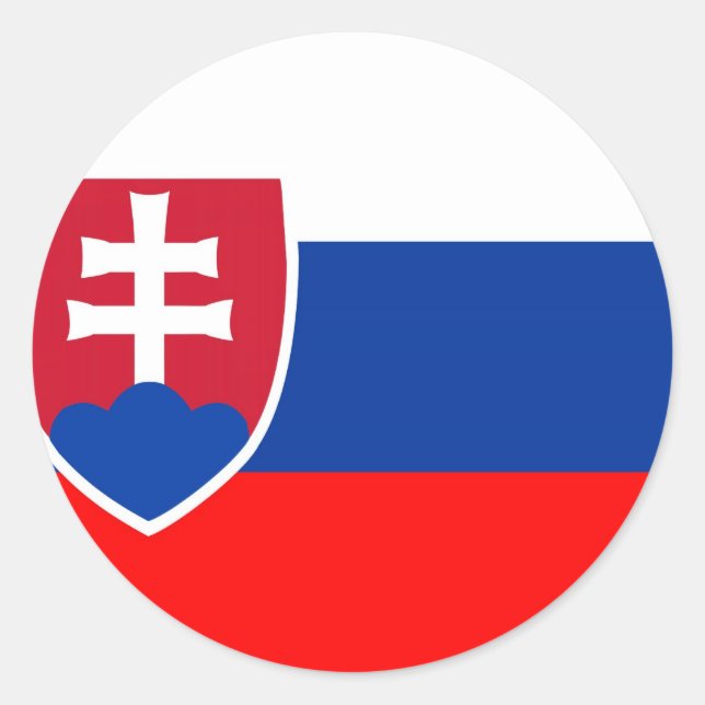 Slowakische Flagge Runder Aufkleber (Vorderseite)
