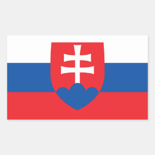 Slowakische Flagge und Wappen, Flagge der Slowakei Rechteckiger Aufkleber