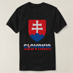 Slowakische Flagge und Wappen Patriotisch T-Shirt